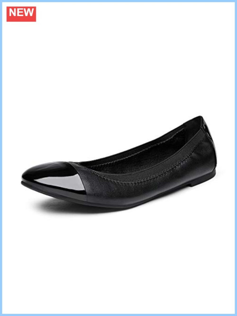 Women's Ballet Flats Two-Tone Cap-Toe Flexible Casual